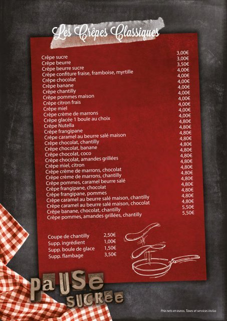 menu carte entière