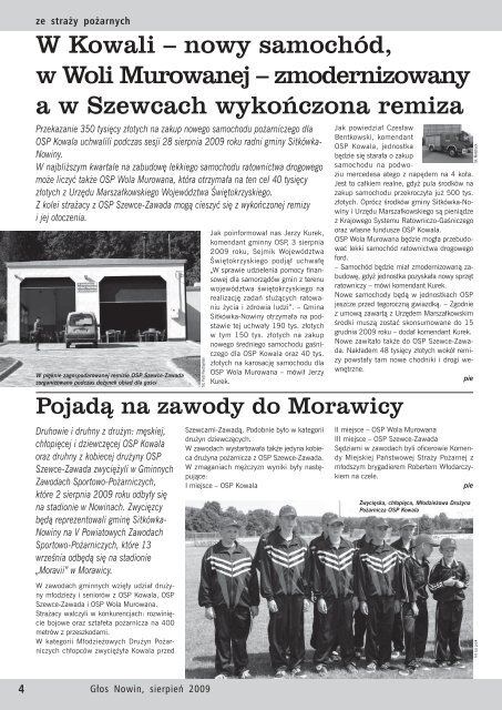 GÅos Nowin sierpieÅ 2009 - UrzÄd Gminy SitkÃ³wka-Nowiny