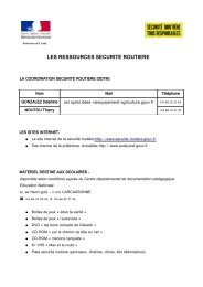 LES RESSOURCES SECURITE ROUTIERE - AUDE