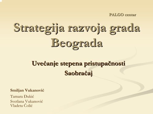 Saobraćaj - PALGO centar