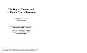 The Digital Camera and Its Uses in Your Classroom