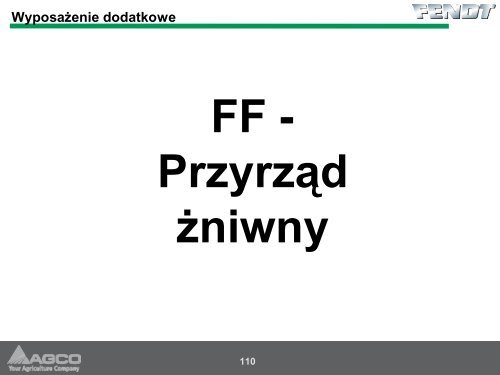 Informacje techniczne o kombajnie FENDT - Korbanek