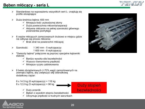 Informacje techniczne o kombajnie FENDT - Korbanek