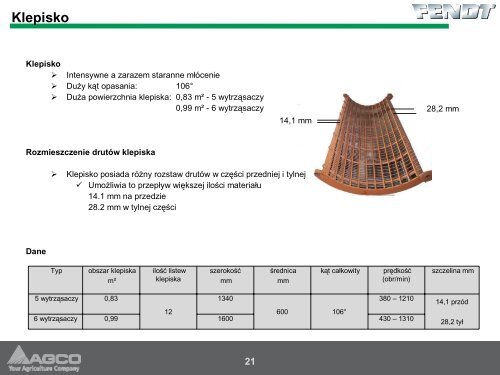 Informacje techniczne o kombajnie FENDT - Korbanek