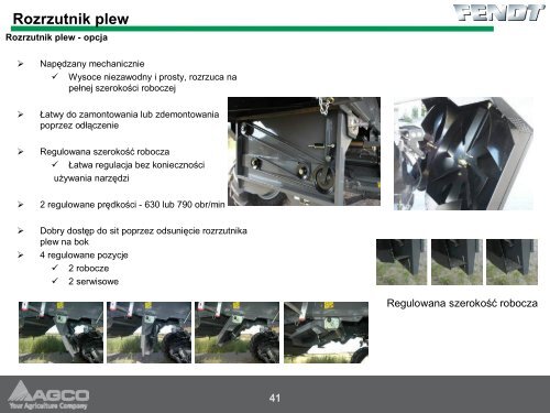 Informacje techniczne o kombajnie FENDT - Korbanek