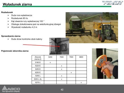 Informacje techniczne o kombajnie FENDT - Korbanek