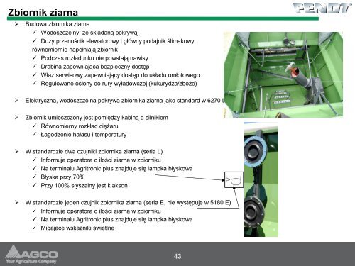 Informacje techniczne o kombajnie FENDT - Korbanek