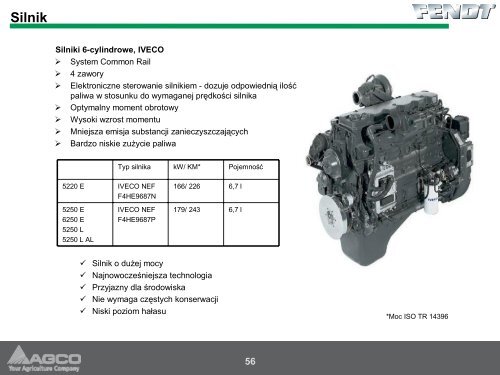 Informacje techniczne o kombajnie FENDT - Korbanek