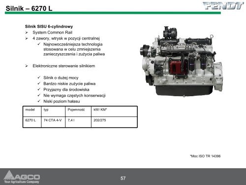 Informacje techniczne o kombajnie FENDT - Korbanek