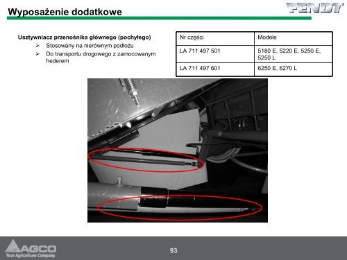 Informacje techniczne o kombajnie FENDT - Korbanek