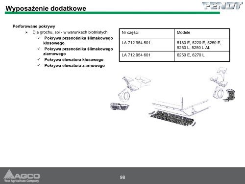 Informacje techniczne o kombajnie FENDT - Korbanek