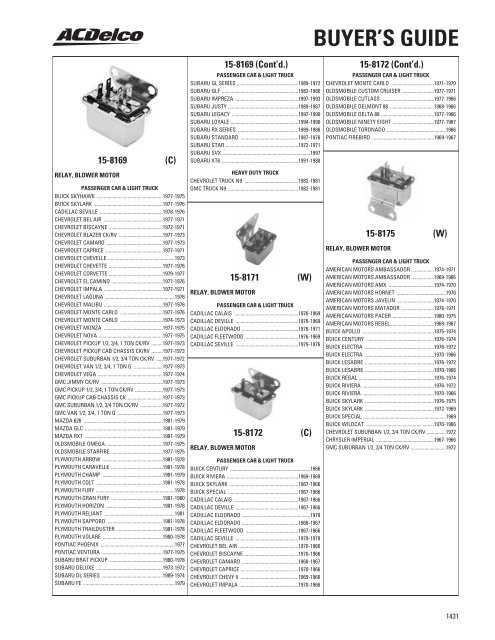 BUYER'S GUIDE - ACDelco