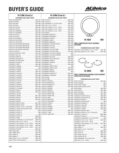 BUYER'S GUIDE - ACDelco