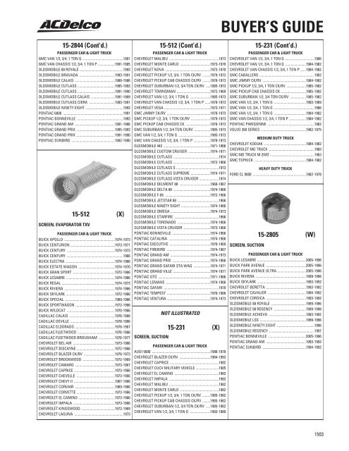 BUYER'S GUIDE - ACDelco