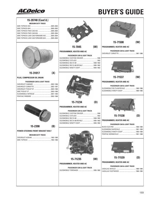 BUYER'S GUIDE - ACDelco