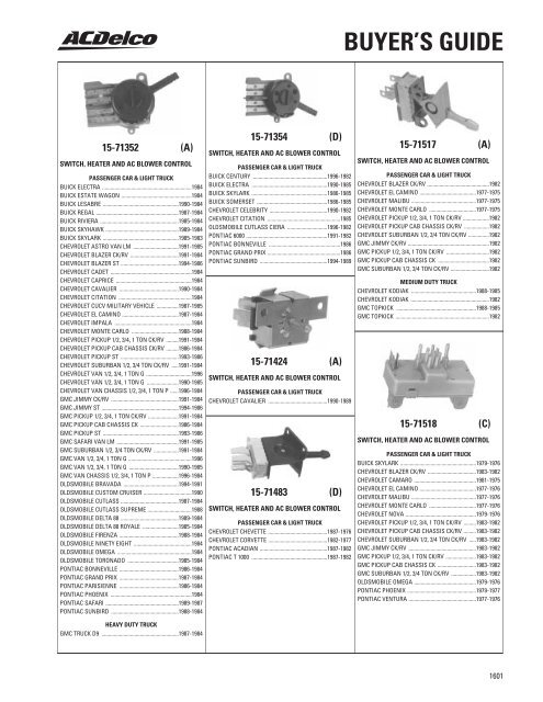 BUYER'S GUIDE - ACDelco