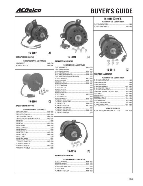 BUYER'S GUIDE - ACDelco