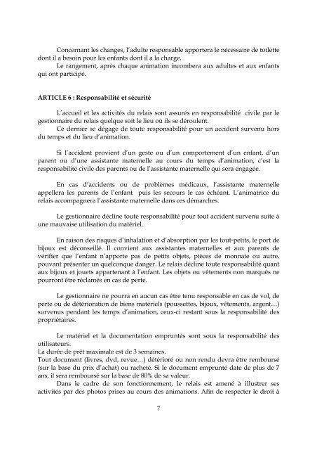 reglement interieur du relais assistantes maternelles - Saint-Savournin