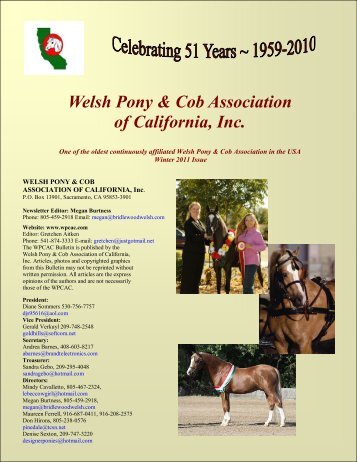February 2011 Bulletin - the Welsh Pony & Cob Association of ...