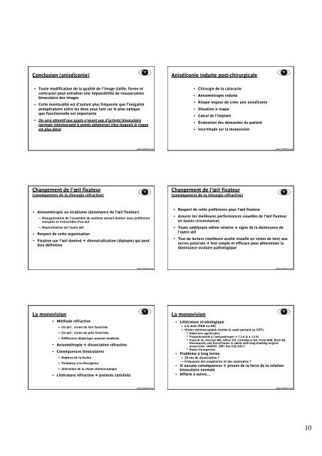 Vision Binoculaire, - Strabisme