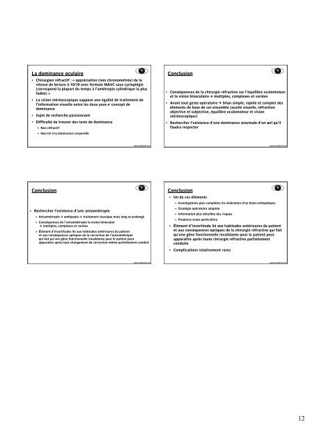 Vision Binoculaire, - Strabisme