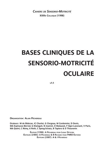 bases cliniques de la sensorio-motricitÃ© oculaire - Strabisme