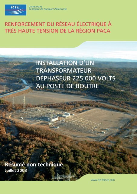 installation d'un transformateur dÃ©phaseur 225 000 ... - Espace clients