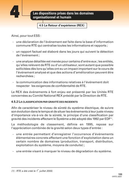 MÃ©mento de la sÃ»retÃ© du systÃ¨me Ã©lectrique â Version 2004 - RTE