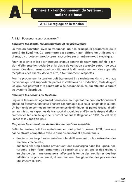 MÃ©mento de la sÃ»retÃ© du systÃ¨me Ã©lectrique â Version 2004 - RTE