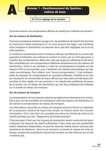 MÃ©mento de la sÃ»retÃ© du systÃ¨me Ã©lectrique â Version 2004 - RTE