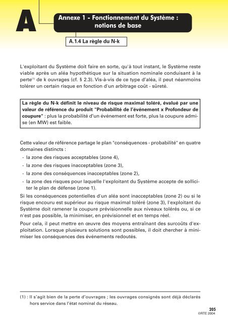 MÃ©mento de la sÃ»retÃ© du systÃ¨me Ã©lectrique â Version 2004 - RTE