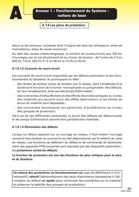 MÃ©mento de la sÃ»retÃ© du systÃ¨me Ã©lectrique â Version 2004 - RTE