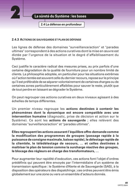 MÃ©mento de la sÃ»retÃ© du systÃ¨me Ã©lectrique â Version 2004 - RTE