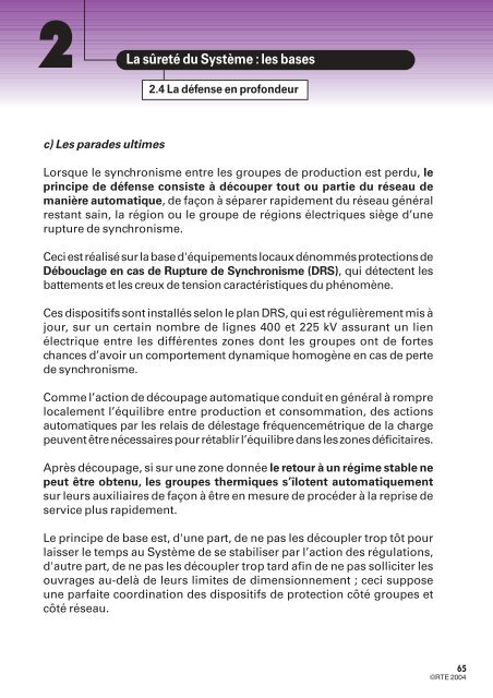 MÃ©mento de la sÃ»retÃ© du systÃ¨me Ã©lectrique â Version 2004 - RTE