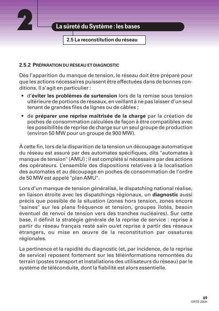 MÃ©mento de la sÃ»retÃ© du systÃ¨me Ã©lectrique â Version 2004 - RTE