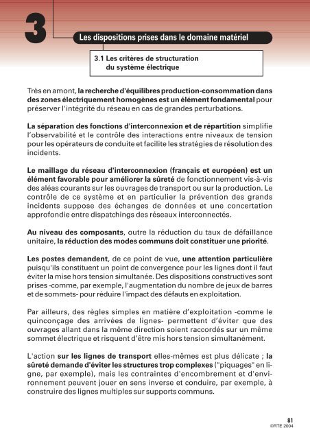 MÃ©mento de la sÃ»retÃ© du systÃ¨me Ã©lectrique â Version 2004 - RTE