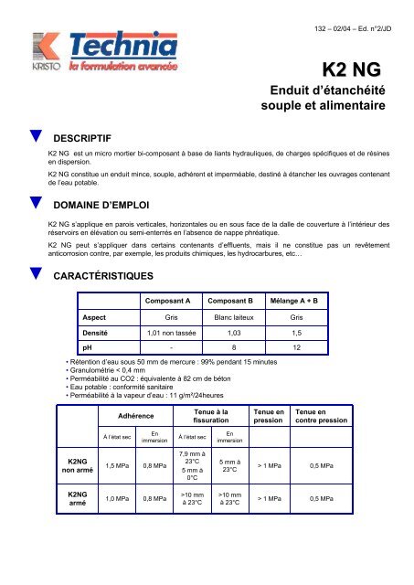 SYSTEME SOUPLE D'IMPERMEABILISATION - Vpi