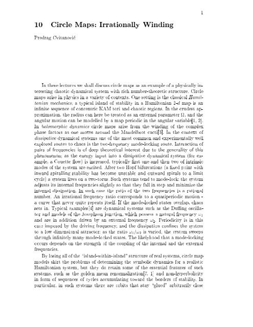 10 Circle Maps: Irrationally Winding - Center for Nonlinear Science
