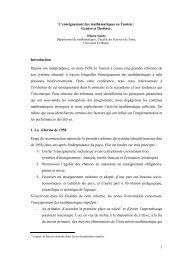L'enseignement des mathÃ©matiques en Tunisie : GenÃ¨se ... - CNIPRE