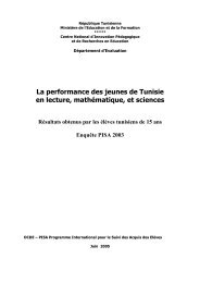 La performance des jeunes de Tunisie en lecture ... - CNIPRE