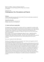 Contemporary City. Descriptions and Projects Course Programme