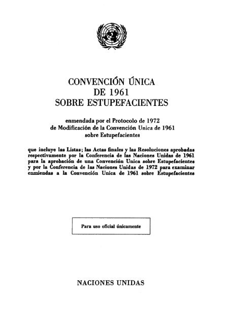 Convención Única de 1961 - INCB