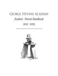 Student - Parent Handbook - George Stevens Academy