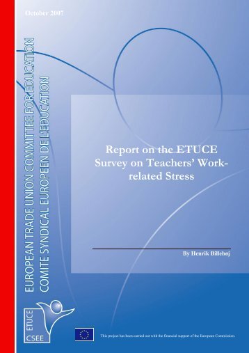 Report on the ETUCE Survey on Teachers' Work- related Stress