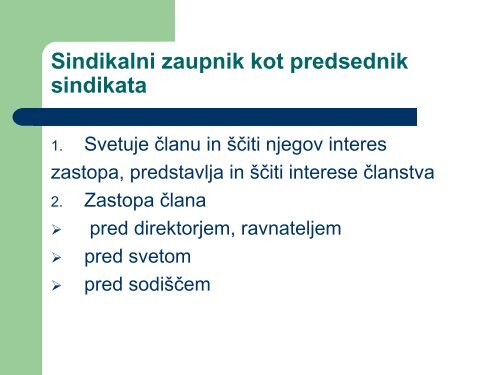 Sindikalni zaupnik (dela in naloge) - SVIZ