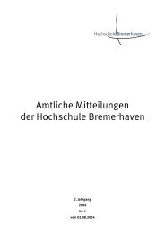 Ordnung der Hochschule Bremerhaven zur Vergabe ... - Academics.de