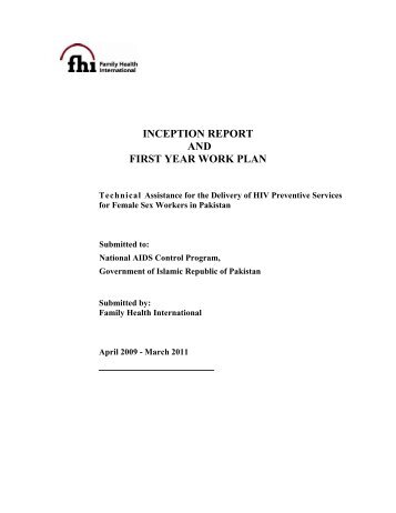 inception report and first year work plan - National AIDS Control ...