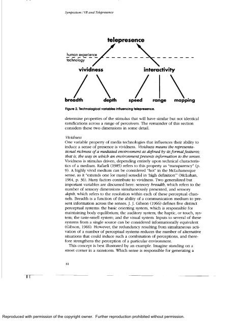 Defining Virtual Reality: Dimensions Determining Telepresence