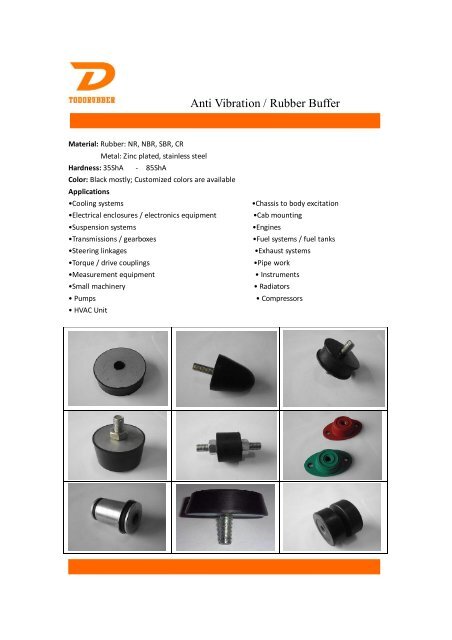 Rubber Molded Catalog from Todo Rubber Co.,LTD 