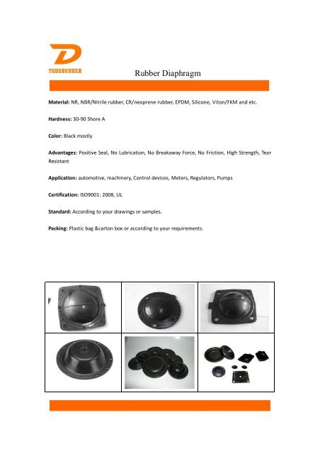 Rubber Molded Catalog from Todo Rubber Co.,LTD 